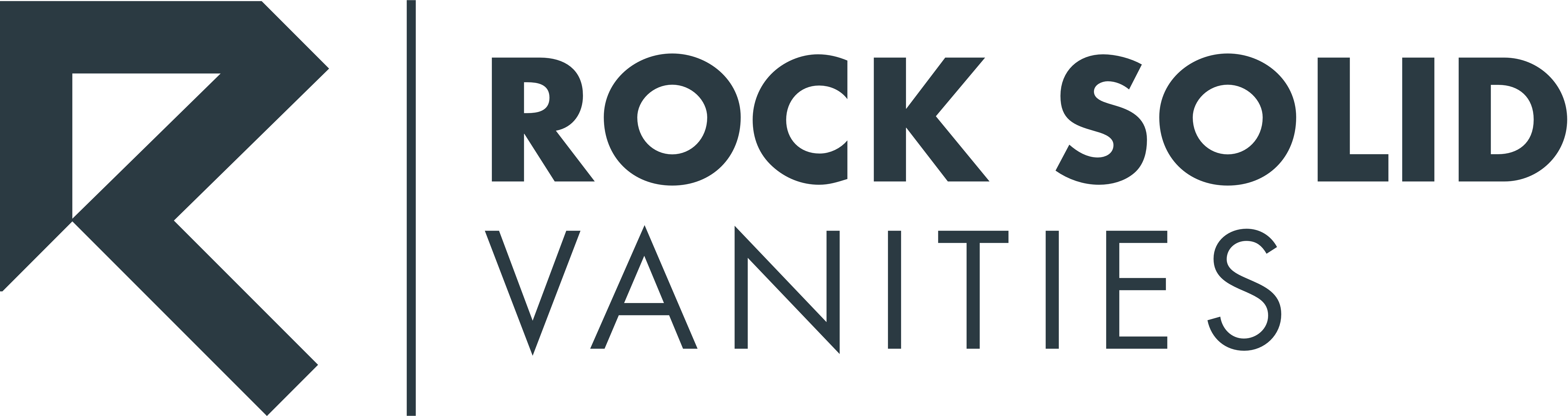 Rock solid vanities logo.