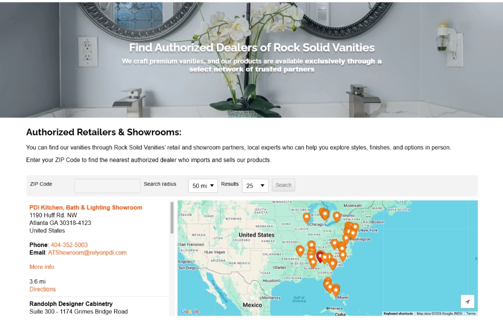 Can’t Find a Nearby Showroom? Use Our Dealer Locator